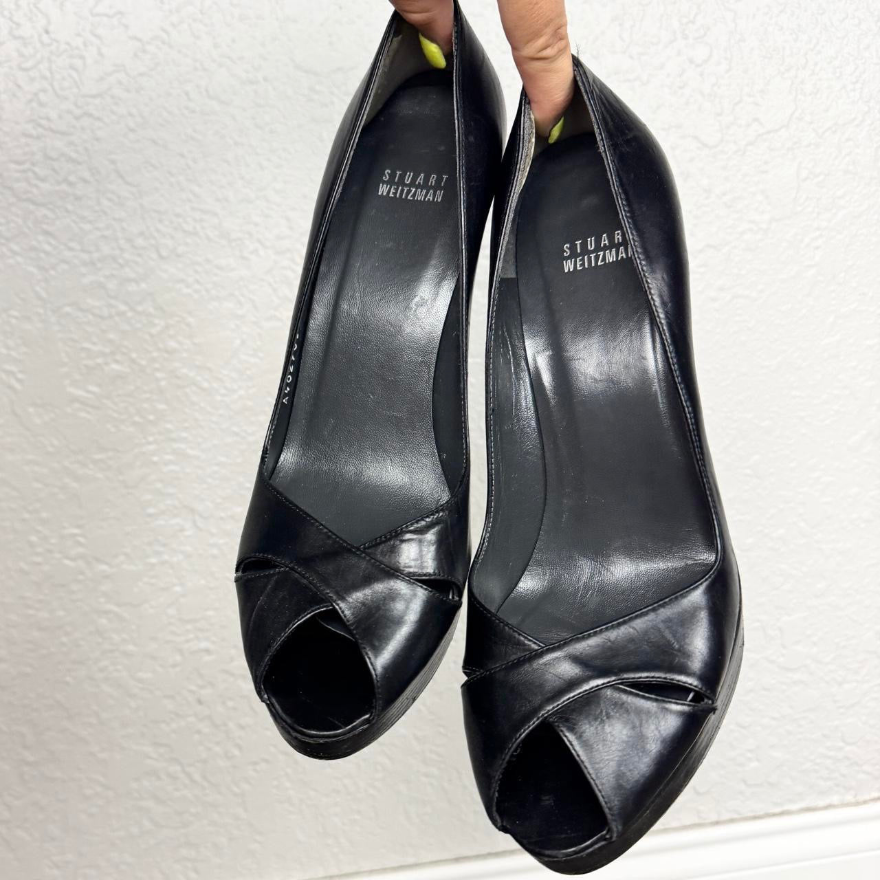 Stuart Weitzman 90s Minimalist Leather Platform Heels (10)