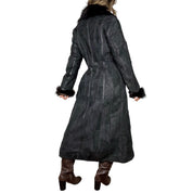 Parisian Vintage Fur Trim Suede Leather Patchwork Coat (M/L)