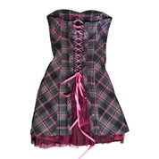 Pink Plaid Mall Goth Dress (S)