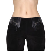 Y2K Black Suede Flare Pants (S/M)