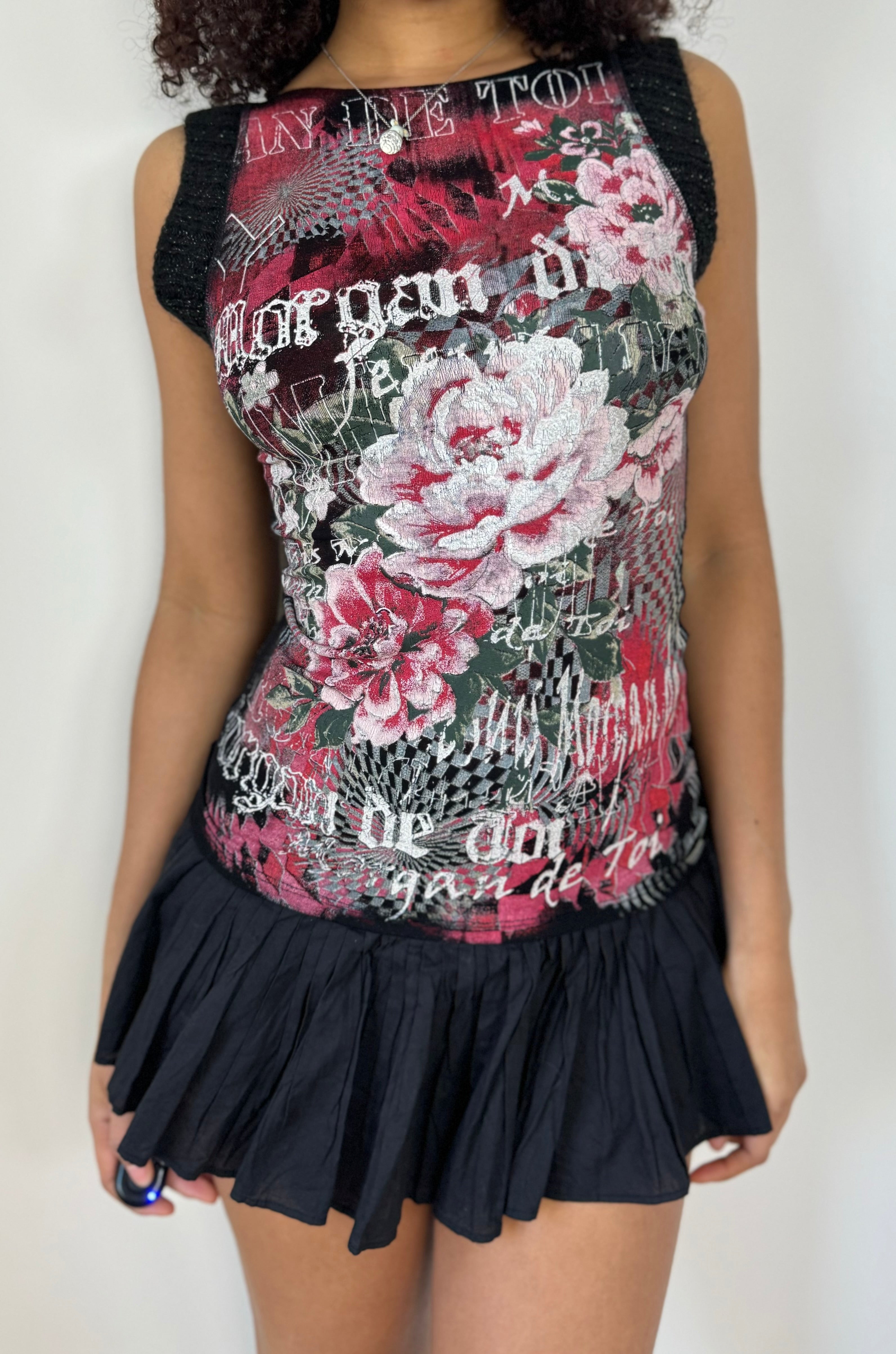 Vintage Morgan de toi Slinky Graphic Top (S)