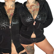 BCBG ANGELS zip up grunge hoodie (L)
