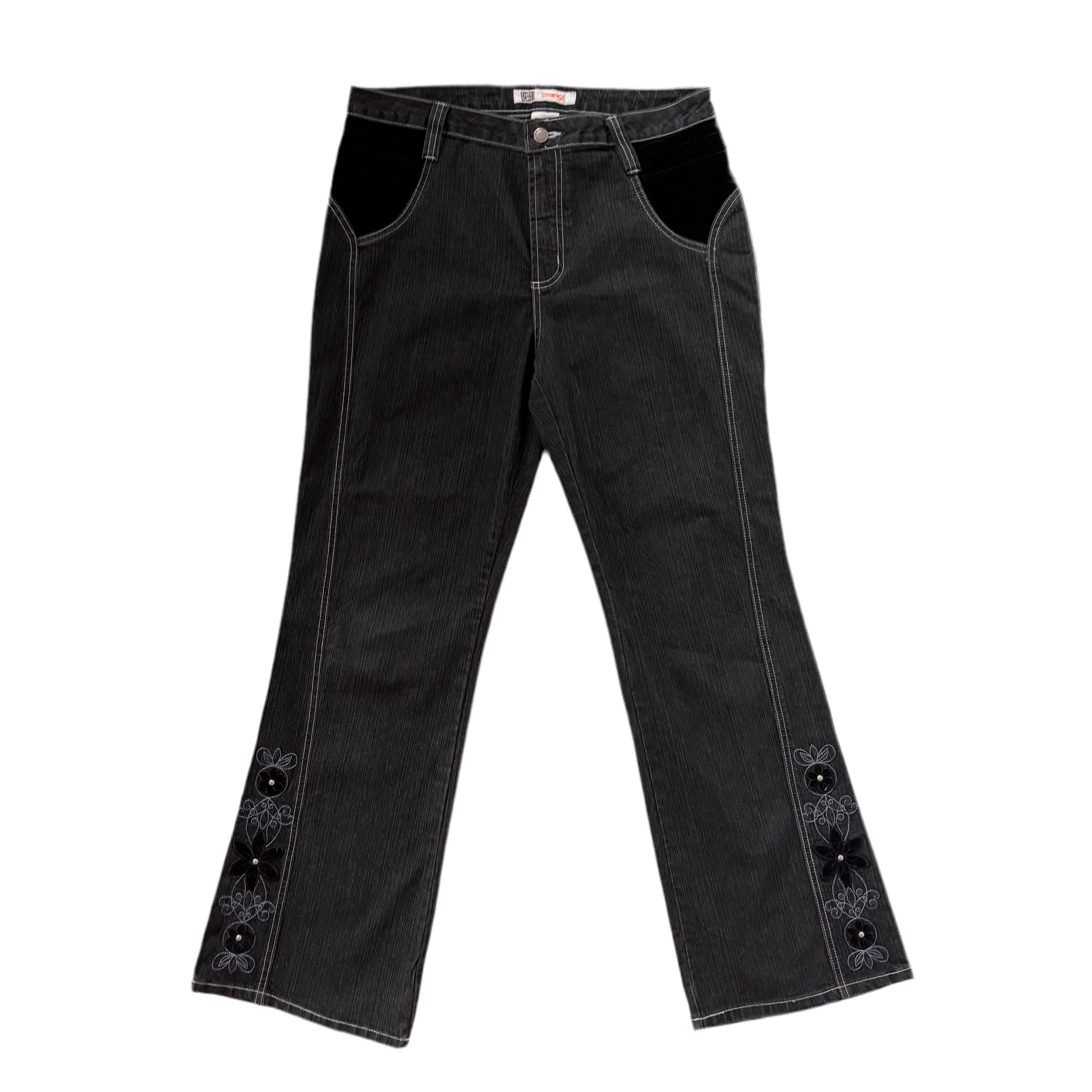 Y2K Embellished Flare Jeans (L)