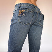 Y2K Cheetah Pocket Jeans (S)