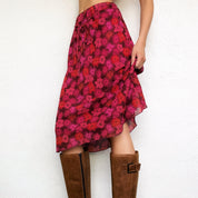 90s Floral Midi Skirt (S/M)