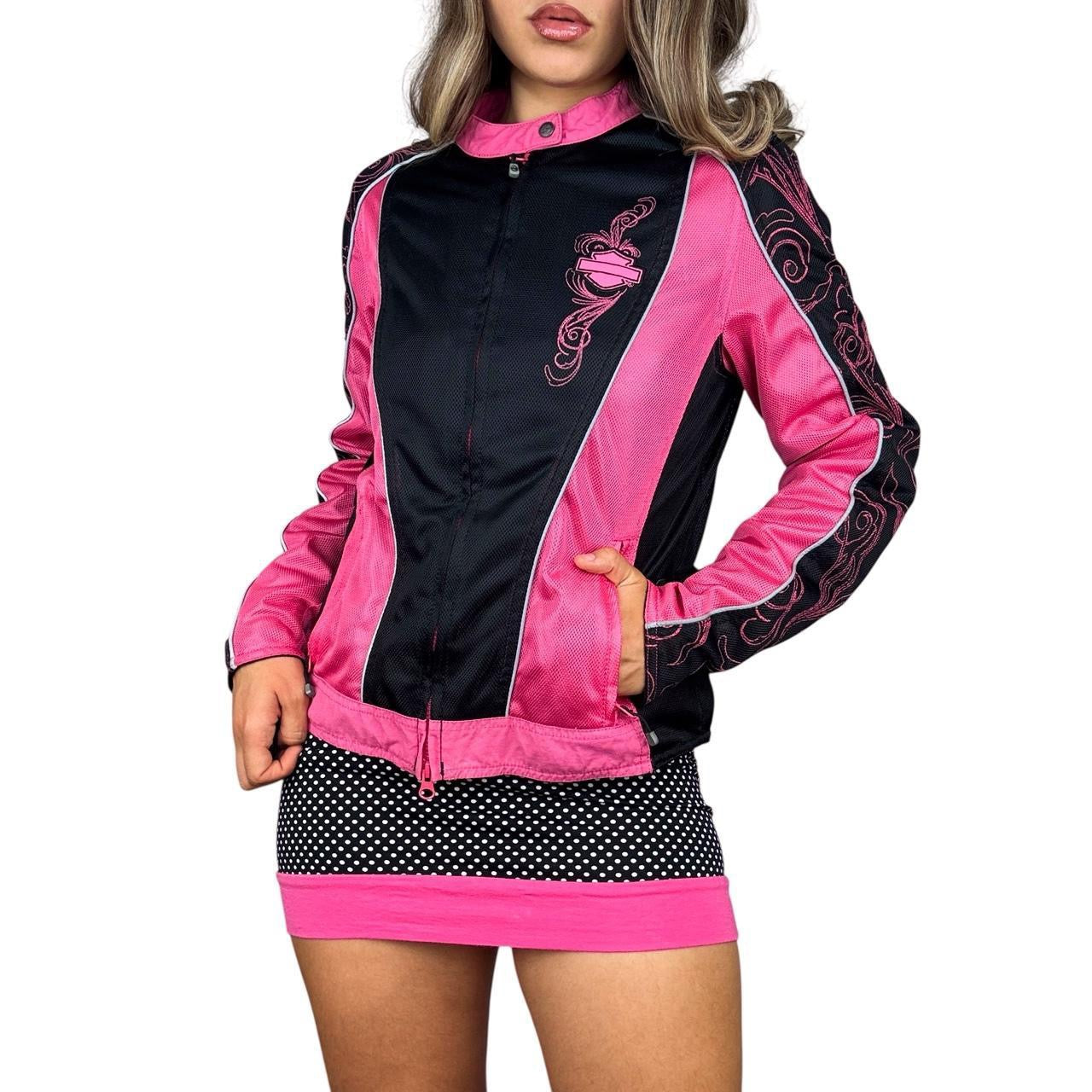 Y2K Harley Davidson Moto Jacket (M)