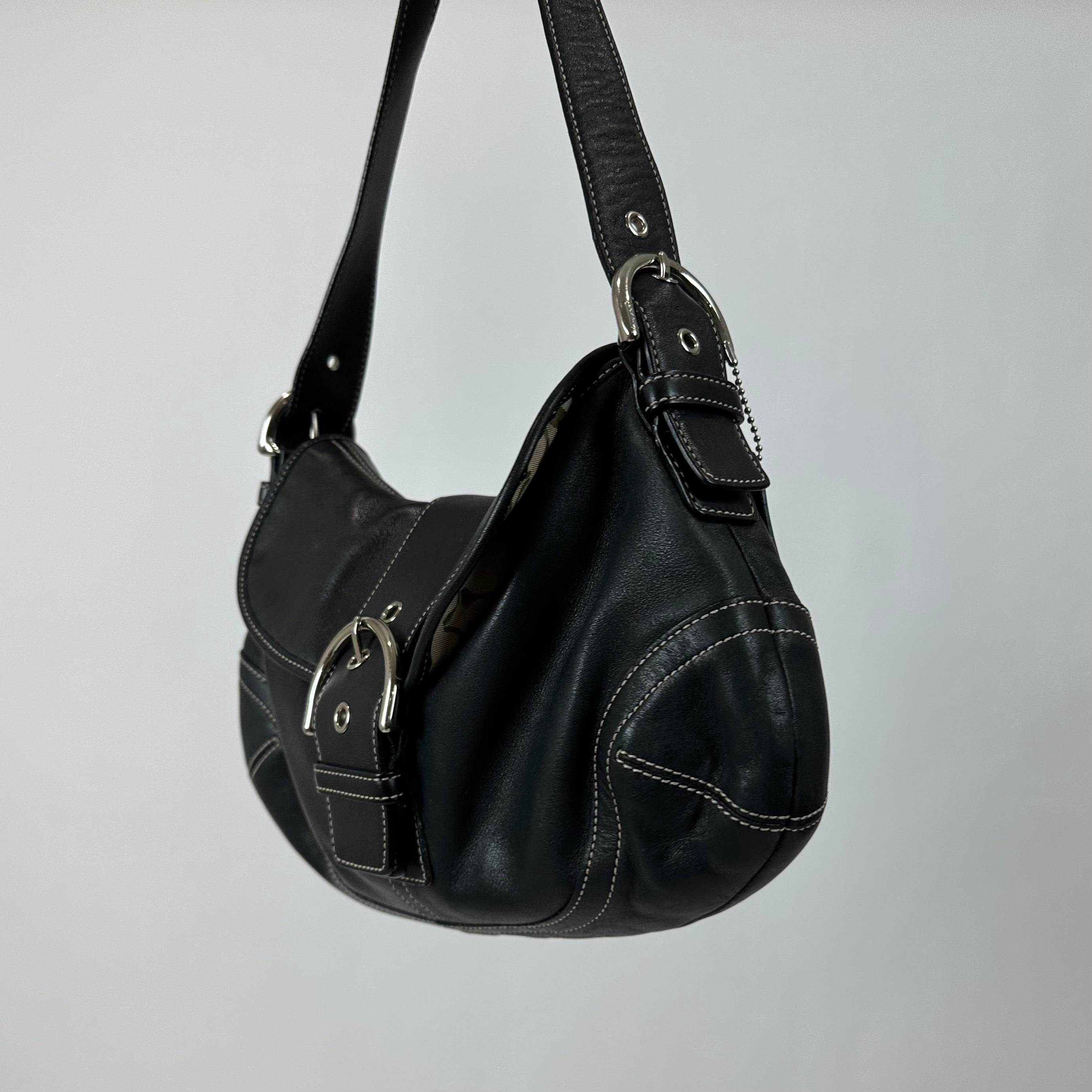 Vintage Coach Black Leather Purse