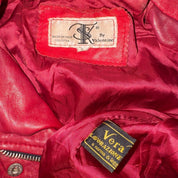 Valentino Italian Designer Red Leather Jacket (S/M)