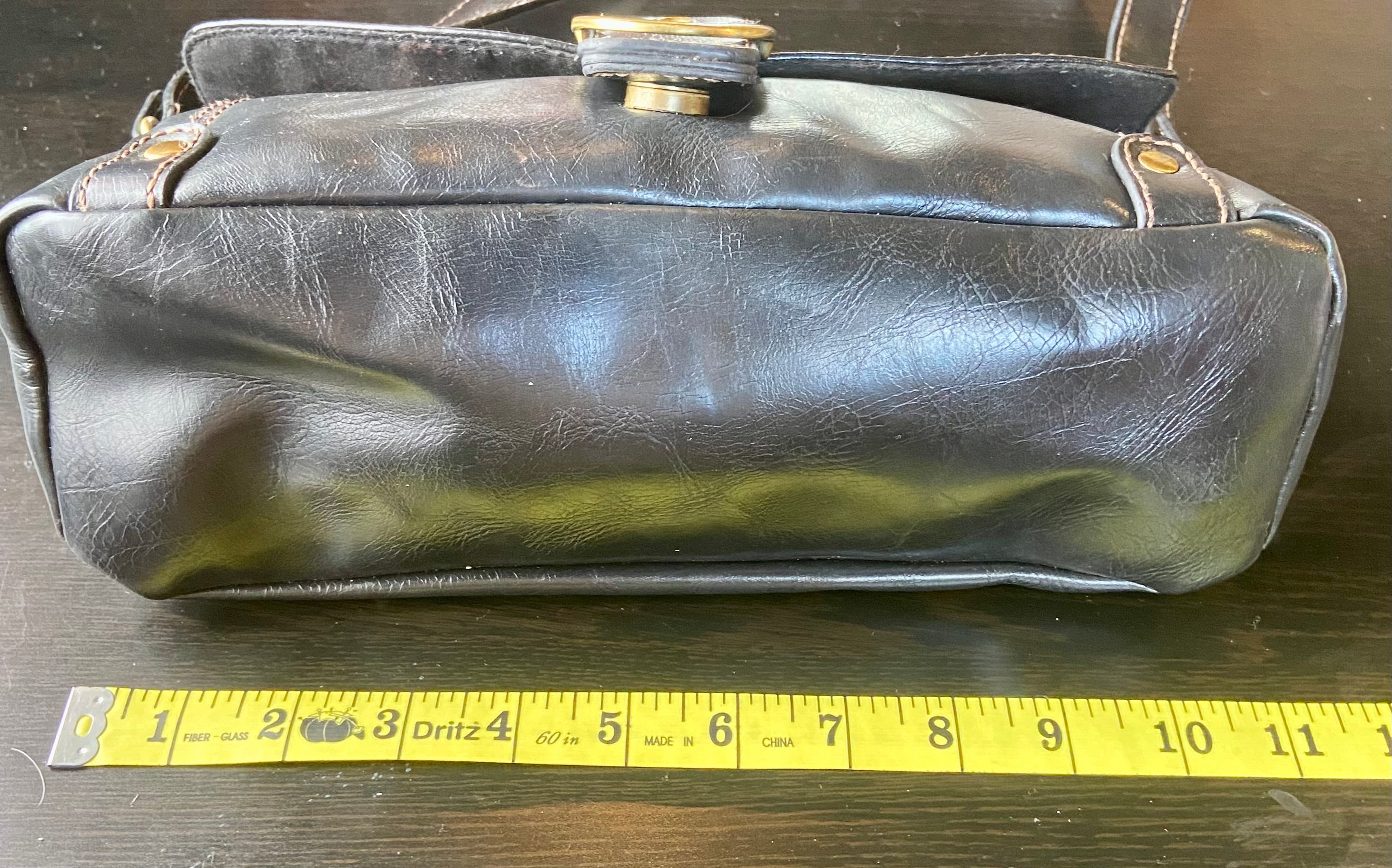 Black leather bag