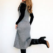 Furry Sleeveless Knit Duster - S/M