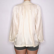 40s Reworked Buttercream Satin Blouse (M/L)