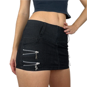 Grunge Zip Mini Skirt (XXS)