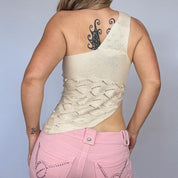 Pearl Knit One Shoulder Top (S/M)