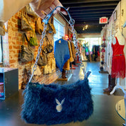Vintage Playboy Fuzzy Black Mini Purse