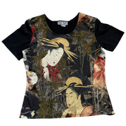 Geisha artwork graphic print top (M/L)