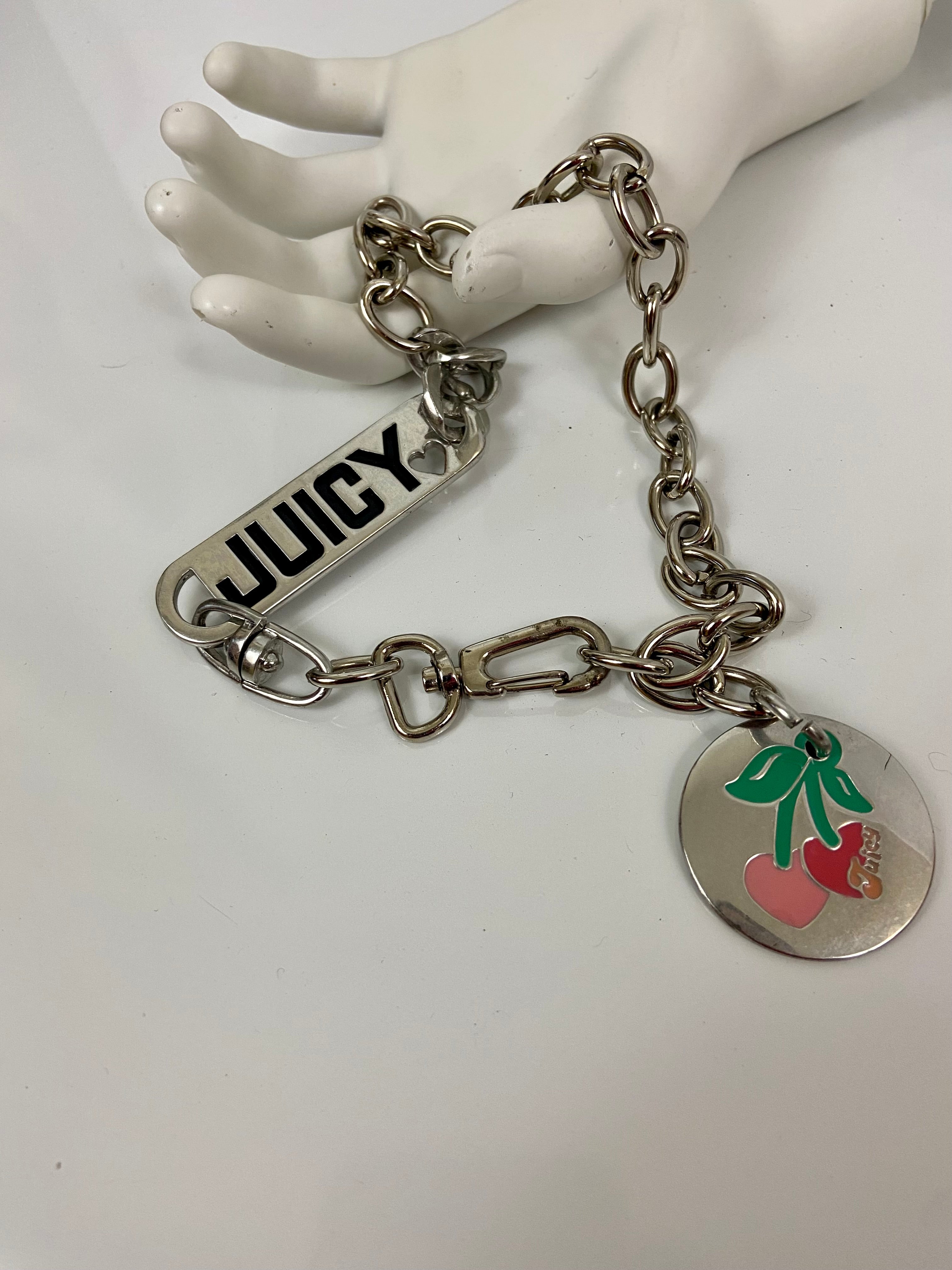 Reworked silver Juicy Couture choker