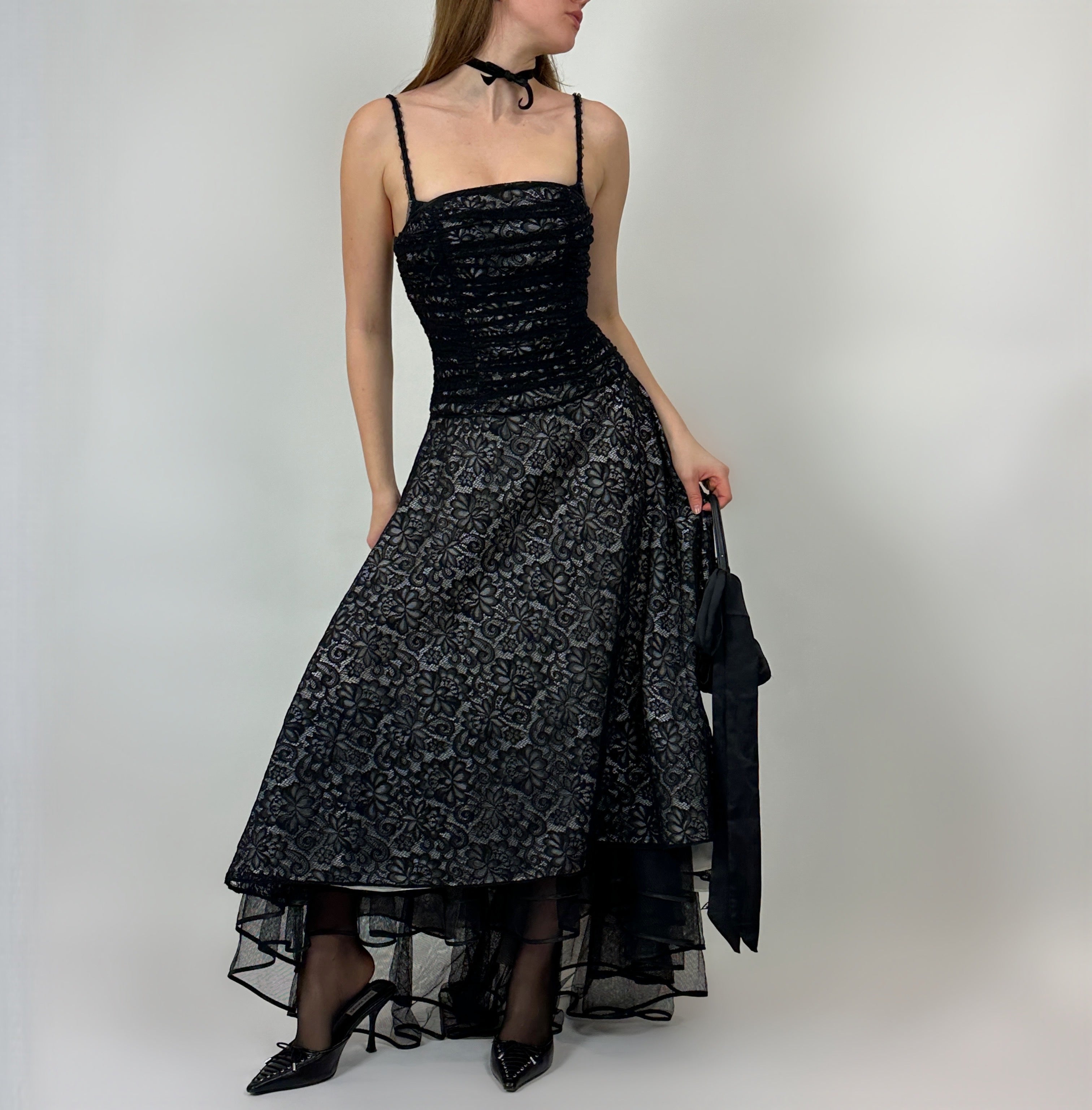 Vintage Lace Drop Waist Gown (S)