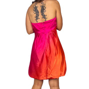 Y2K Satin Sunset Bubble Dress (L)