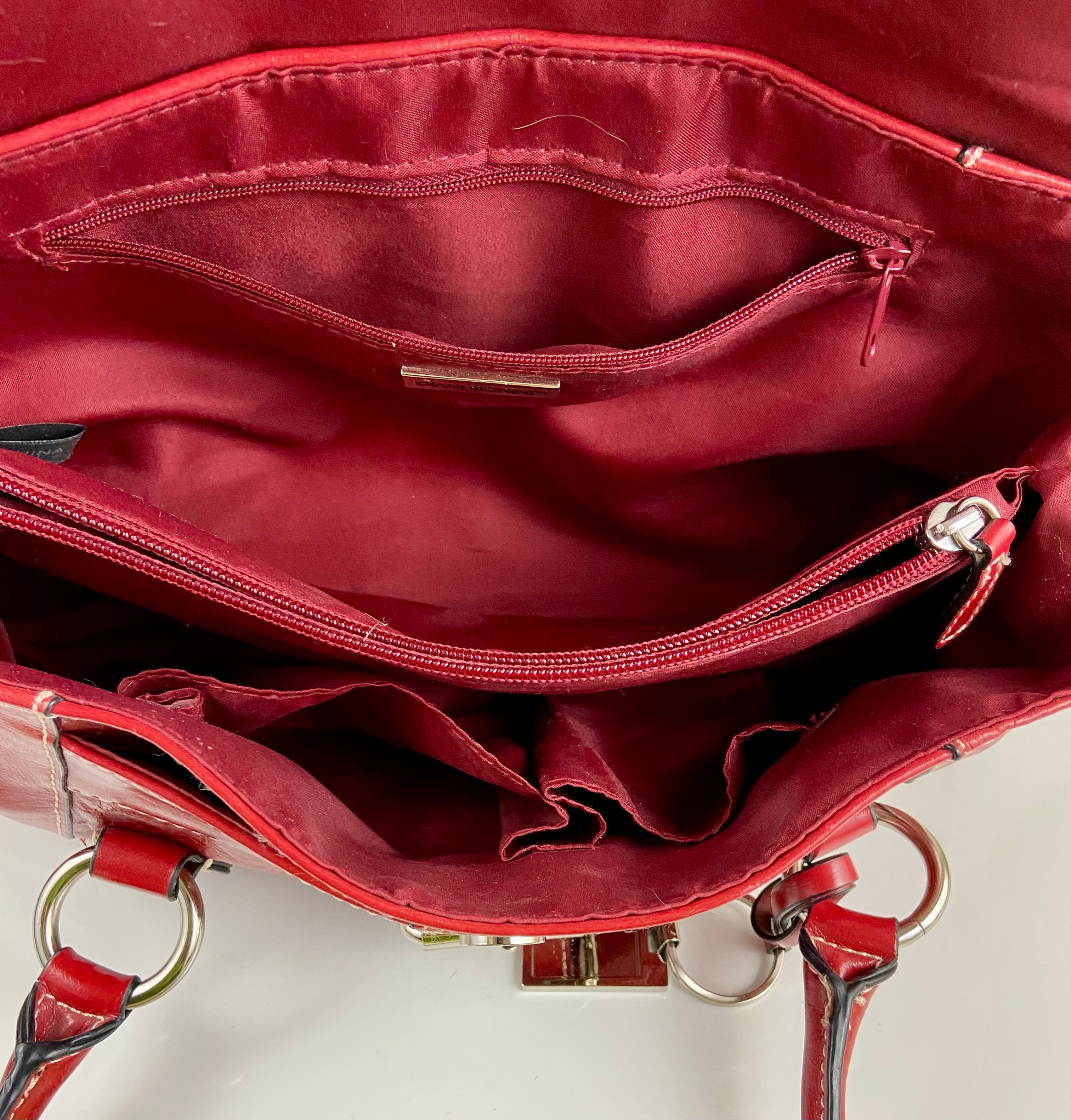 Red leather Giani Bernini purse