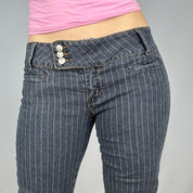 2000s Denim Pinstripe Capris (S/M)