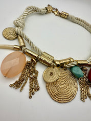 Gold Charm Rope Necklace