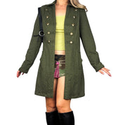 Army Green Military Duster Jacket (M)