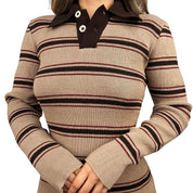 70s Italian Vintage Striped Polo Sweater (S/M)