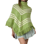 2000s Green & Cream Wool Poncho (M/L)