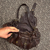 River Island Vintage Brown Leather Satchel Bag