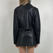 Vintage Black Leather Jacket (M/L)