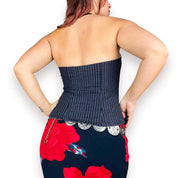 2000s Pinstriped Halter Top (M)
