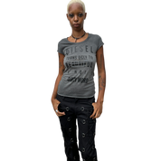 Vintage 2010s Diesel Grey Slogan Grunge Tee (M)