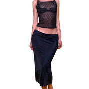 Vintage Noir Satin Slip (S)
