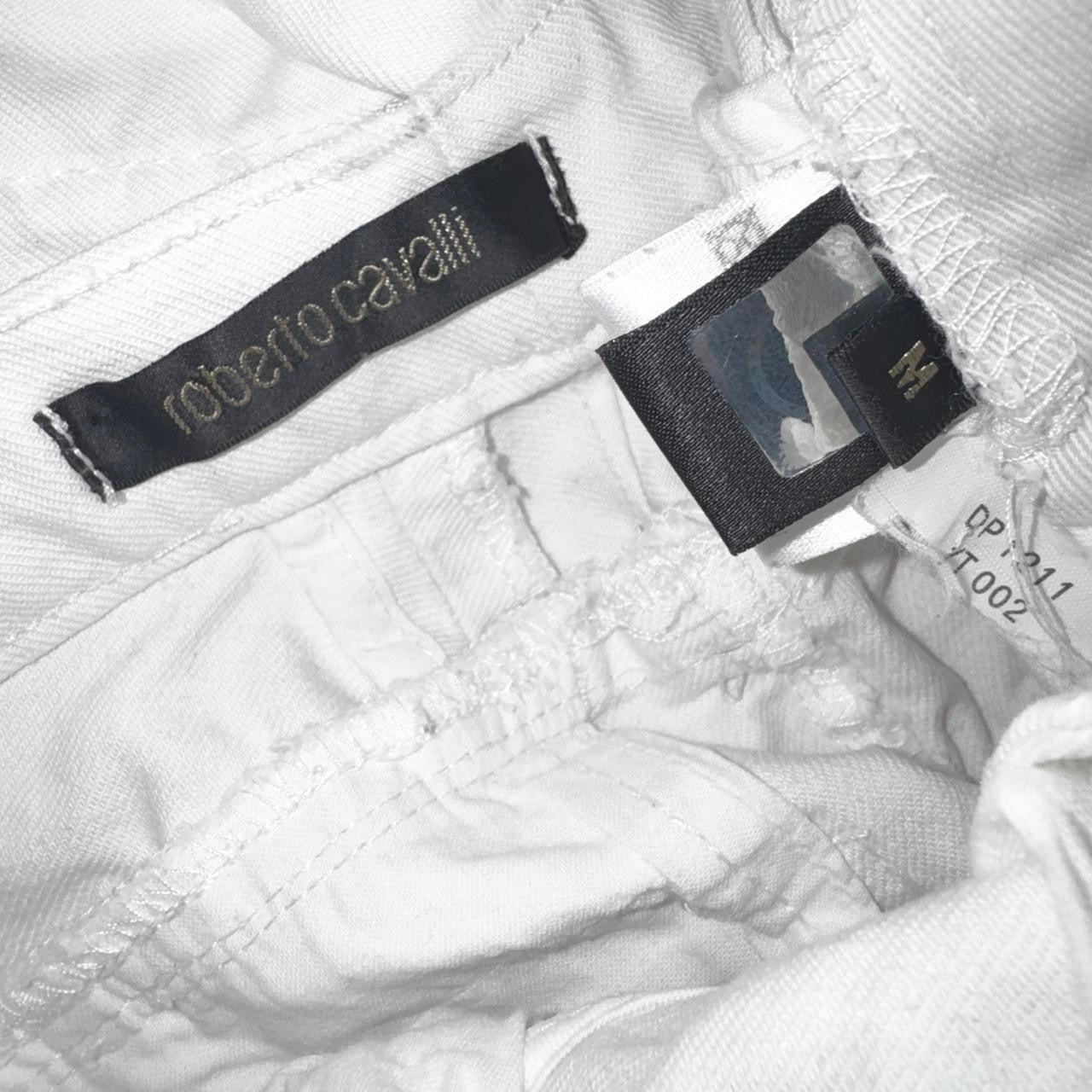 Roberto Cavalli White Distressed Denim Flares (M)