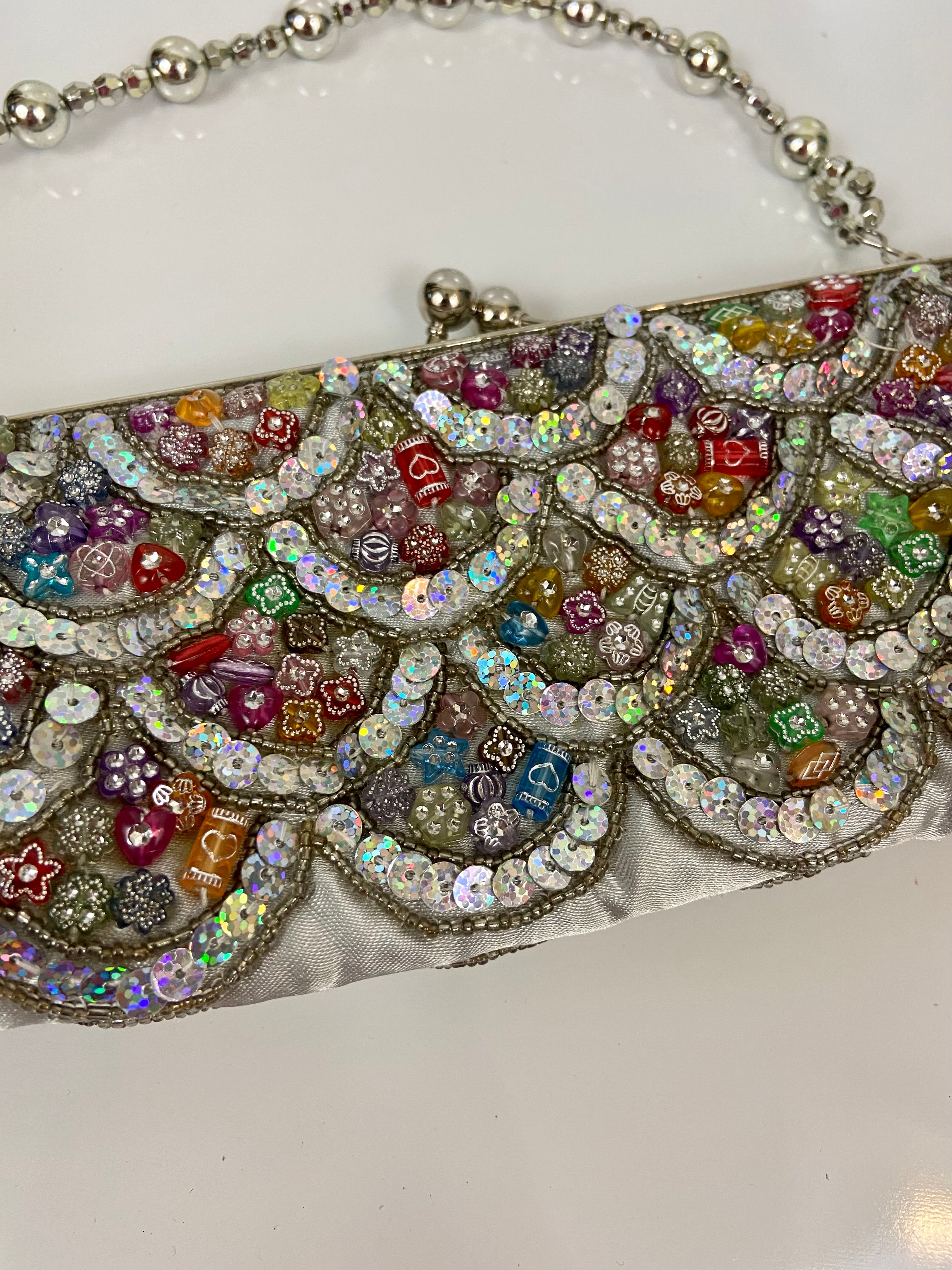Beaded evening bag multi color