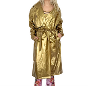 Vintage Metallic Vinyl Trench Coat (L)