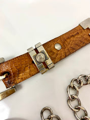 Reworked vintage leather chain belt