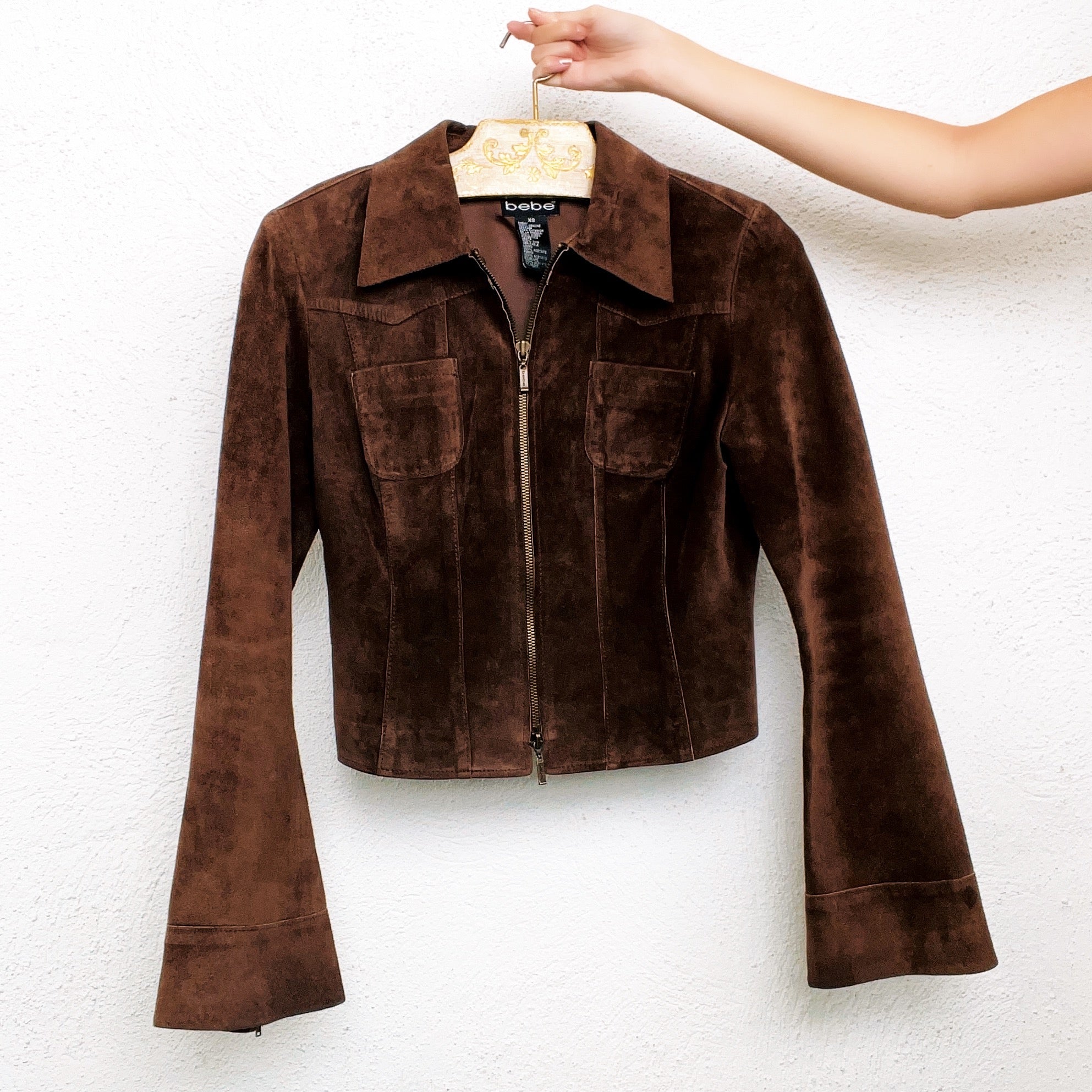 Suede Bebe Double Zip Jacket (XS)