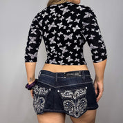 90s Butterfly 3/4 Sleeve Baby Tee (S)