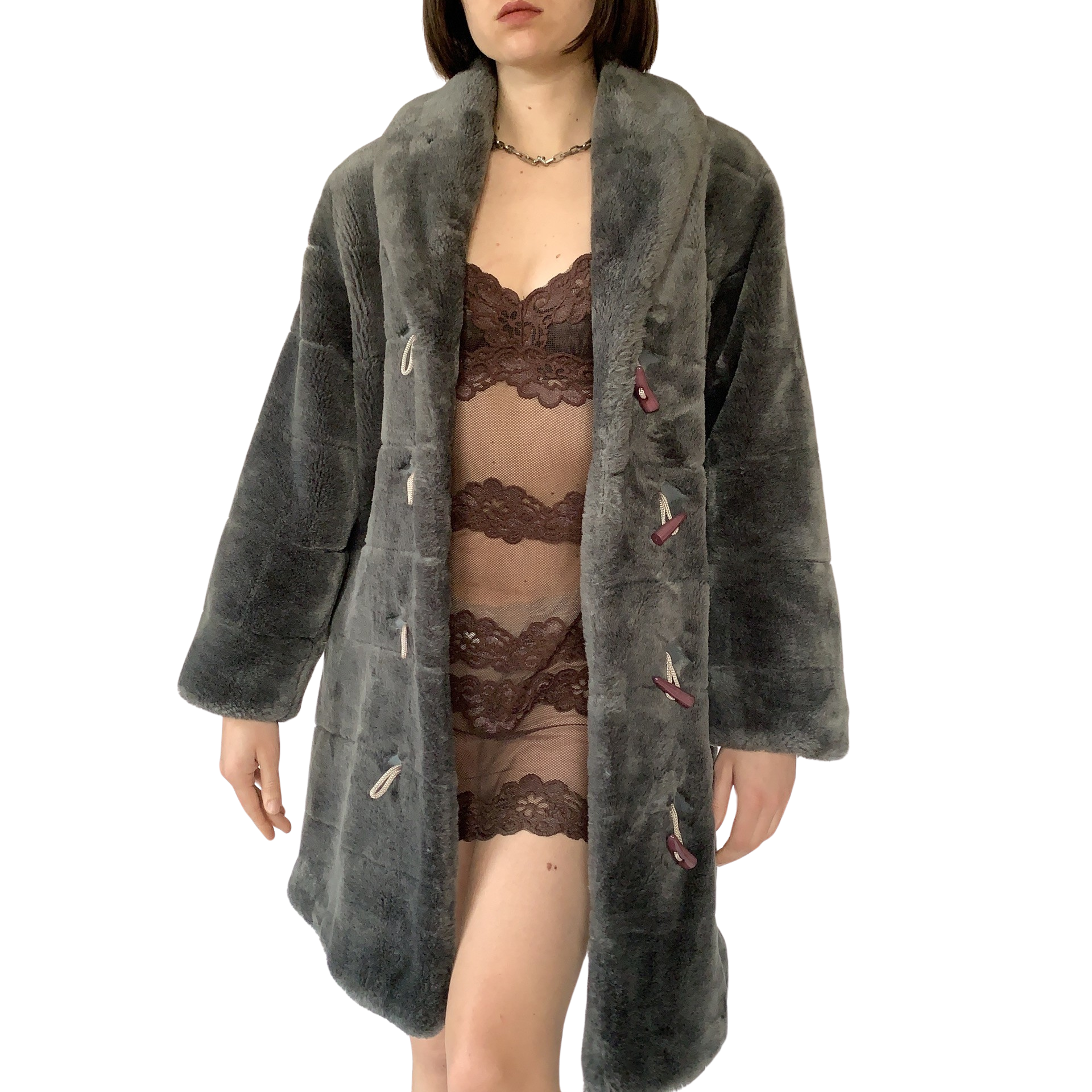Vintage Faux Fur Coat (M)