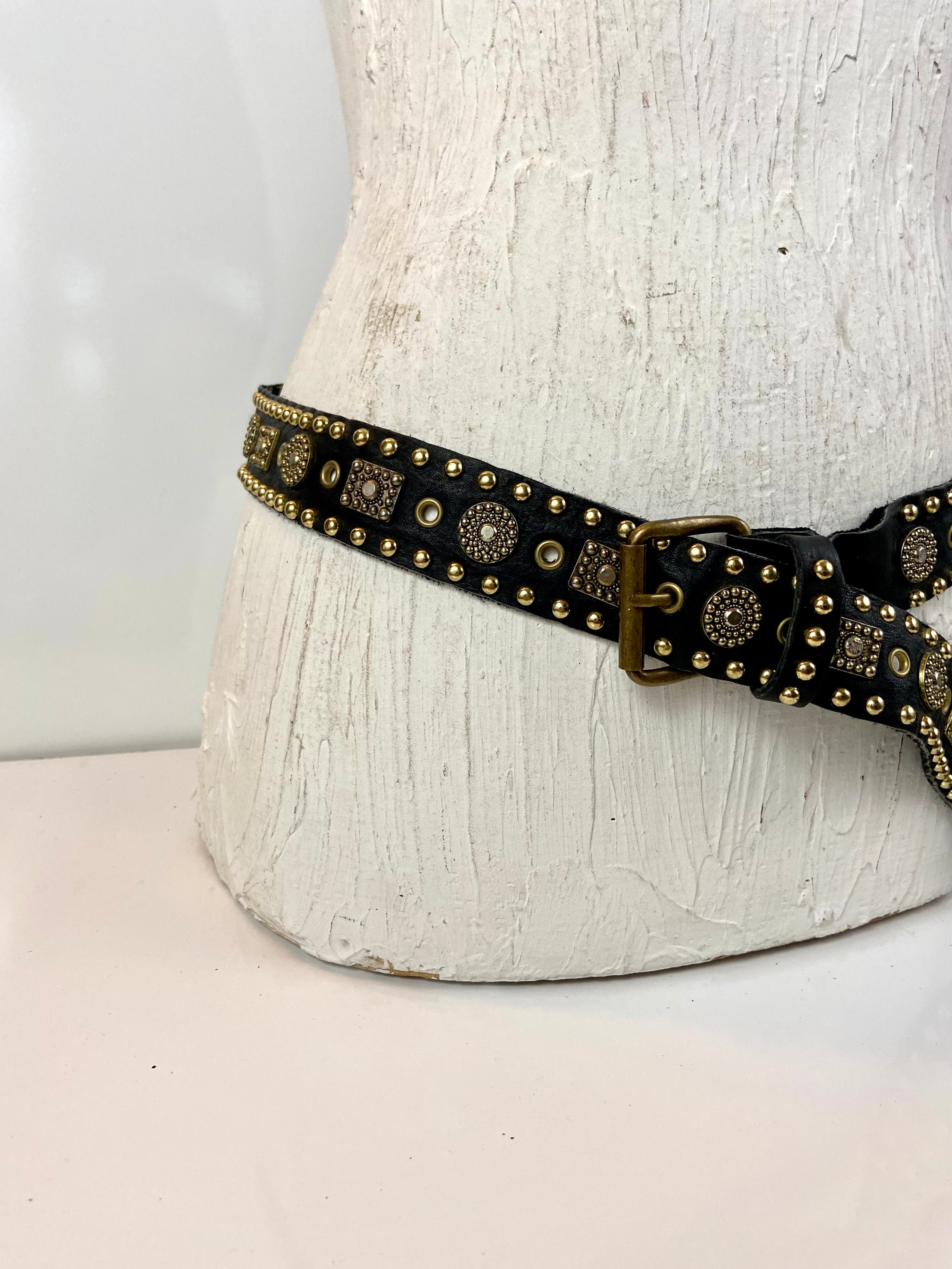Black leather belt