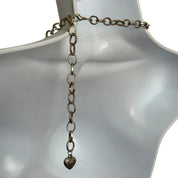Vintage silver tone heart necklace