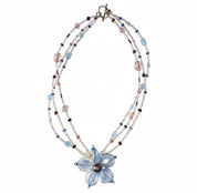 Blue Floral Beaded Necklace