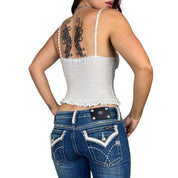 90s Bebe Eyelet Lace Cami (XS)