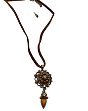 Boho Vintage Orange Pendant
Necklace Set