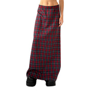 70s Plaid Maxi Skirt (S)