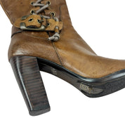 90s Genuine Leather Tie Up Boots (6.5)