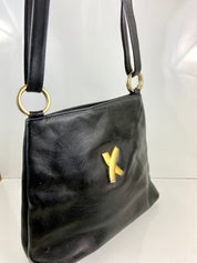 Paloma Picasso Vintage Black Soft Leather Shoulder/Crossbody Tote Bag