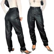 90s Buttery Leather Straight Leg Pants (M)