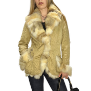 Vintage Italian Fur Trim Coat (S/M)